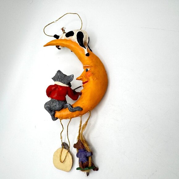 Kurt Adler Hey Diddle Diddle Storybook Ornament Vintage 1995 Cat Fiddle Moon Cow - Picture 7 of 13